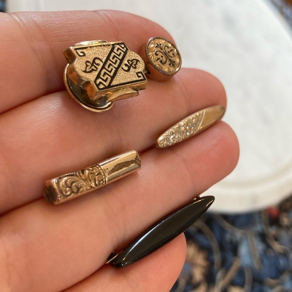 Antique Victorian & Edwardian Parts/Repair Lot, Taille D’epargne Black Enamel - Picture 3 of 10